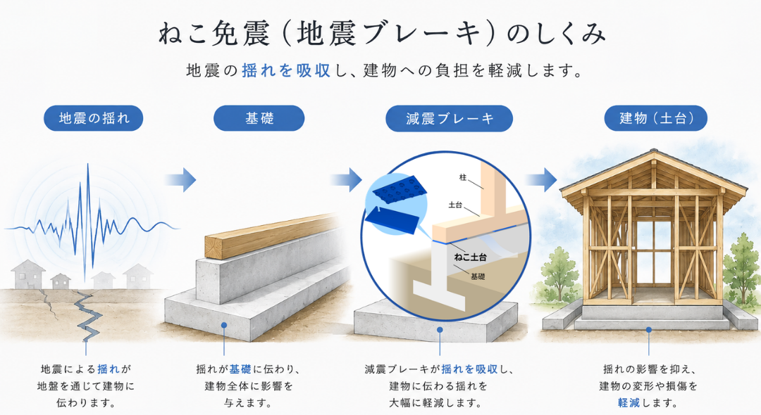 ねこ免震のしくみ