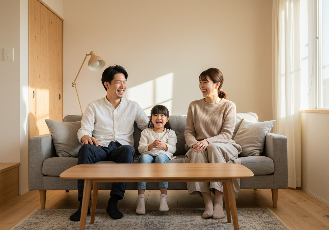 冬のあったか体感会 家族団欒の様子