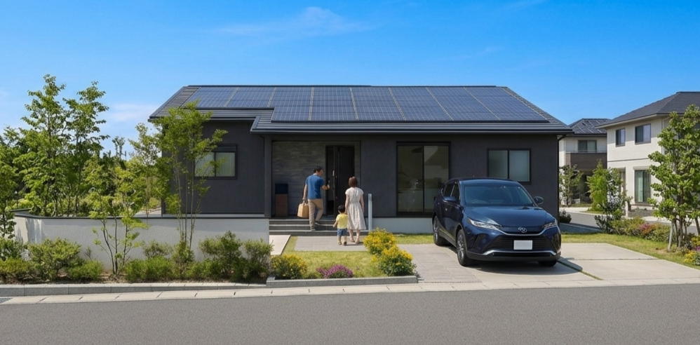 太陽光発電がある家